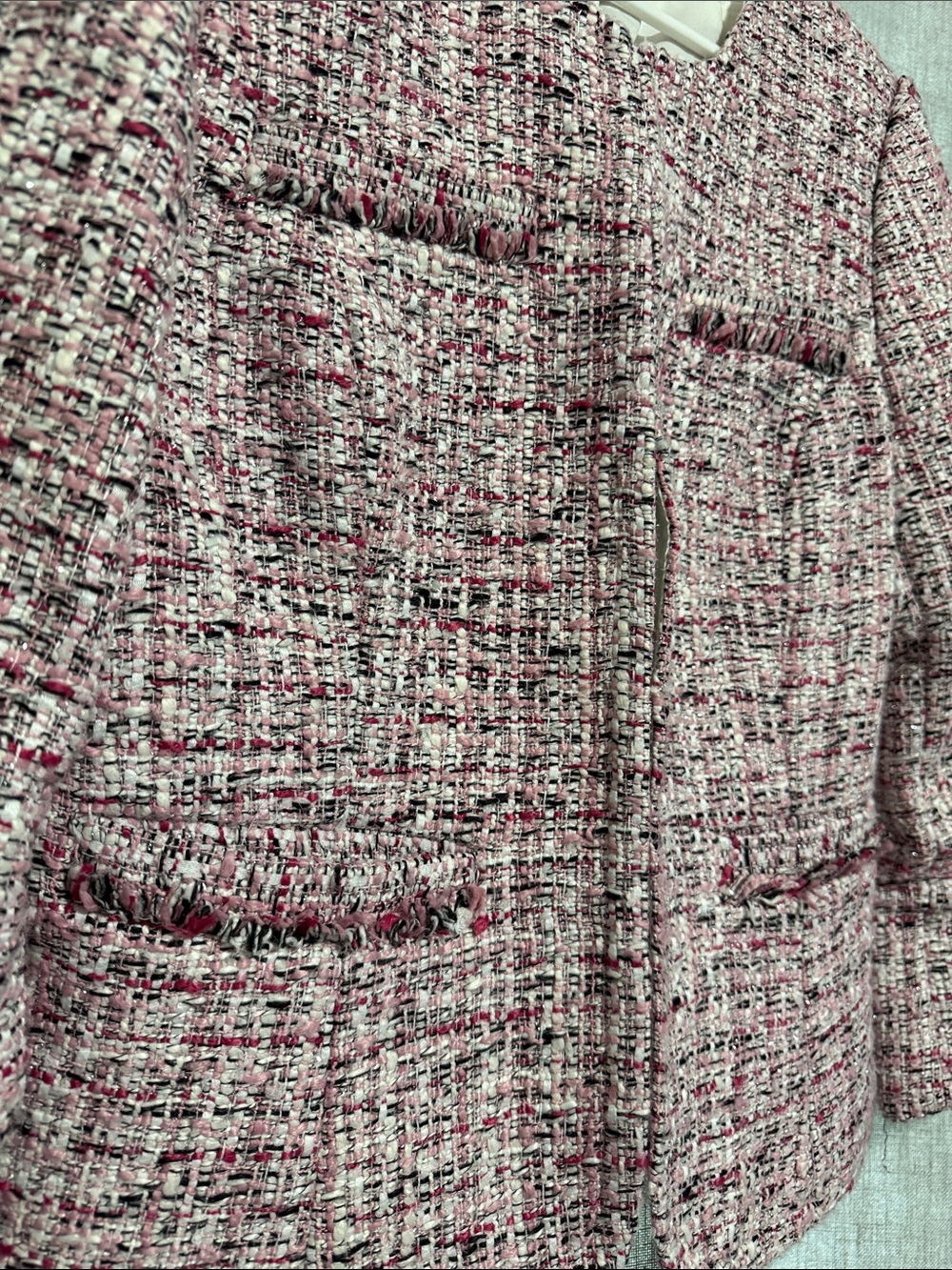 White House Black Market Collarless Tweed Jacket - Picture 3 of 9